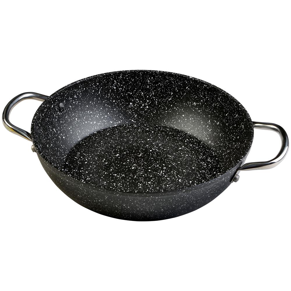 Granite Casseruola Bassa 20 Cm Induzione Antiaderente Ecologico Senza Pfoa, Alluminio Nero - Foto 1