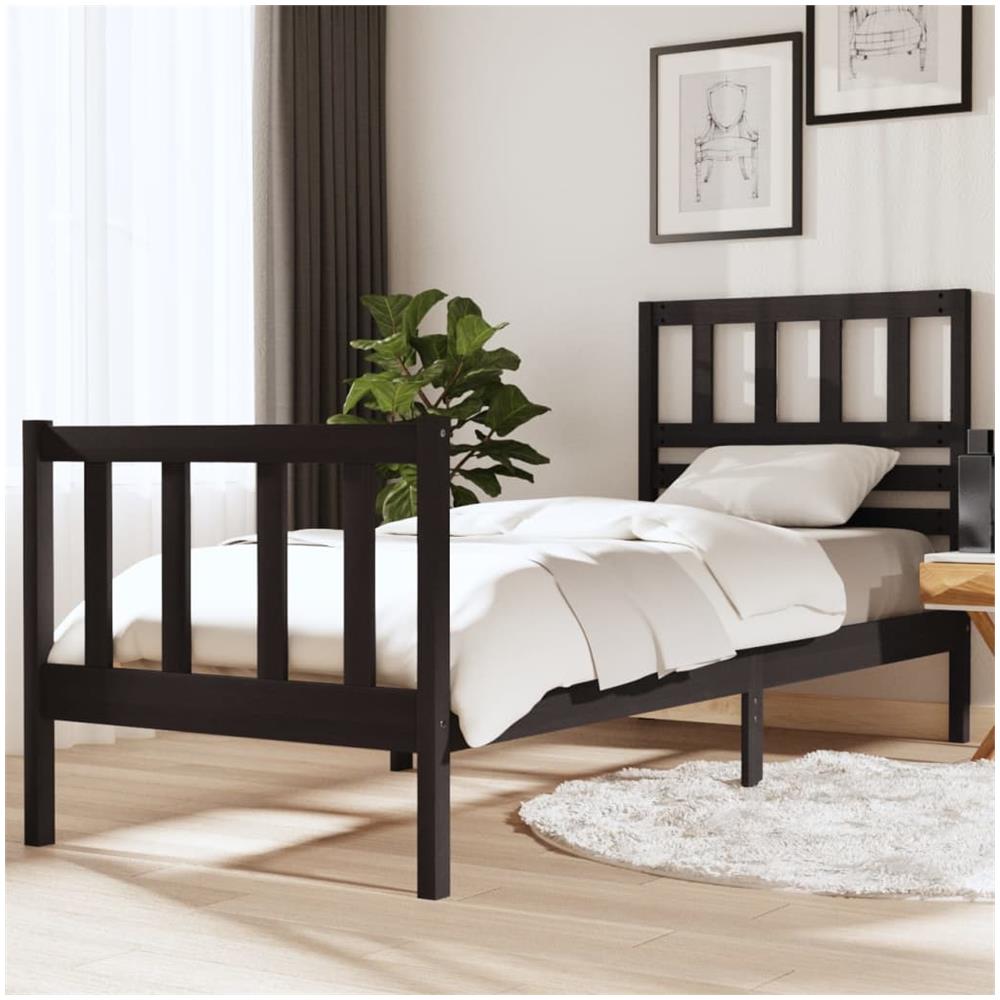Giroletto Nero 75x190 cm Small Single in Legno Massello - Foto 1