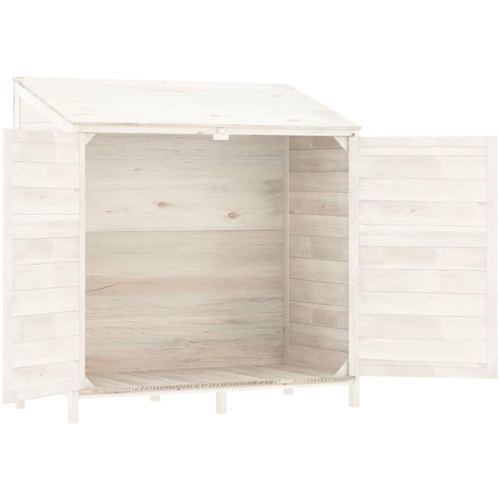 Capanno Da Giardino Bianco 102x52x112cm Legno Massello Di Abete - Foto 2