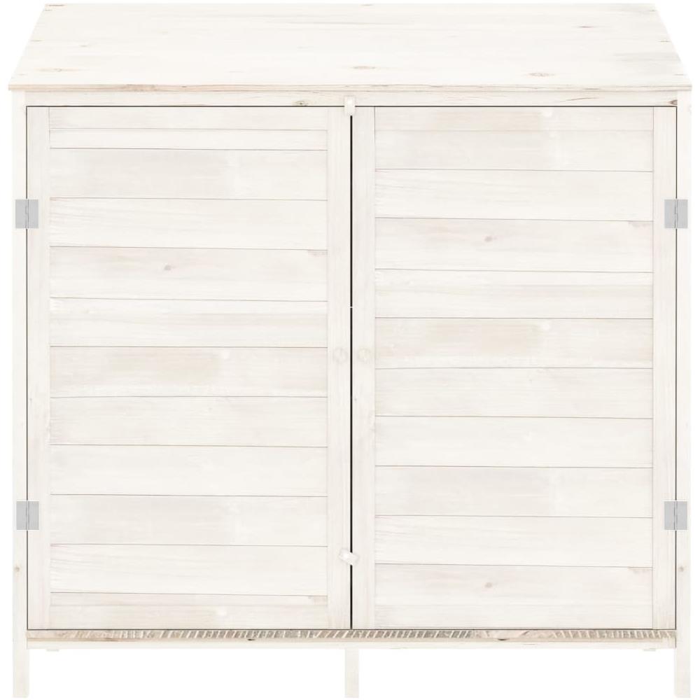 Capanno Da Giardino Bianco 102x52x112cm Legno Massello Di Abete - Foto 7