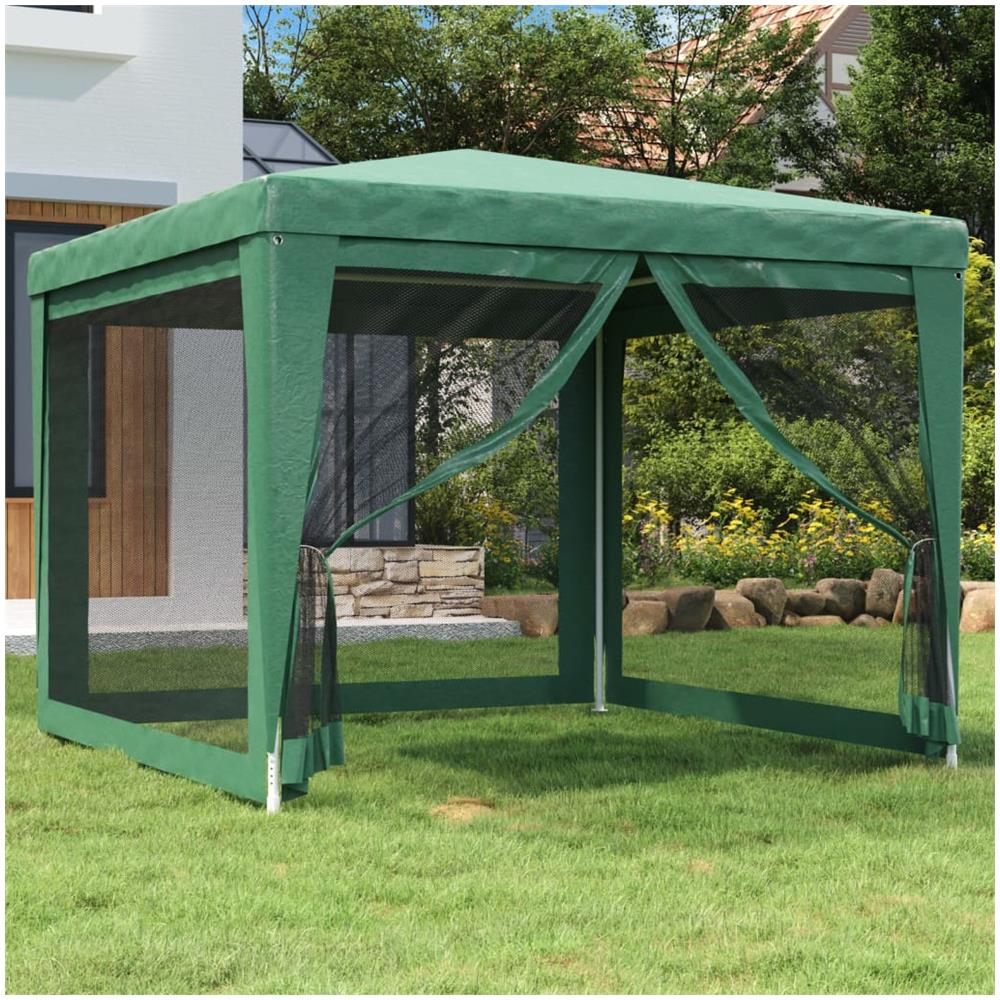 Tenda Per Feste Con 4 Pareti Laterali In Rete Verde 3x3 M Hdpe - Foto 1
