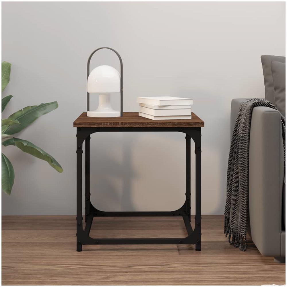 Tavolino Da Salotto Rovere Marrone 40x40x40cm Legno Multistrato - Foto 3