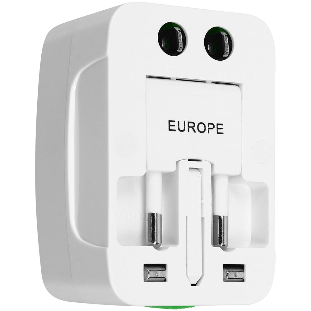Adattatore Presa Universale Ue / Usa / Uk / Aus Con Spia Led, Bianco - Foto 2