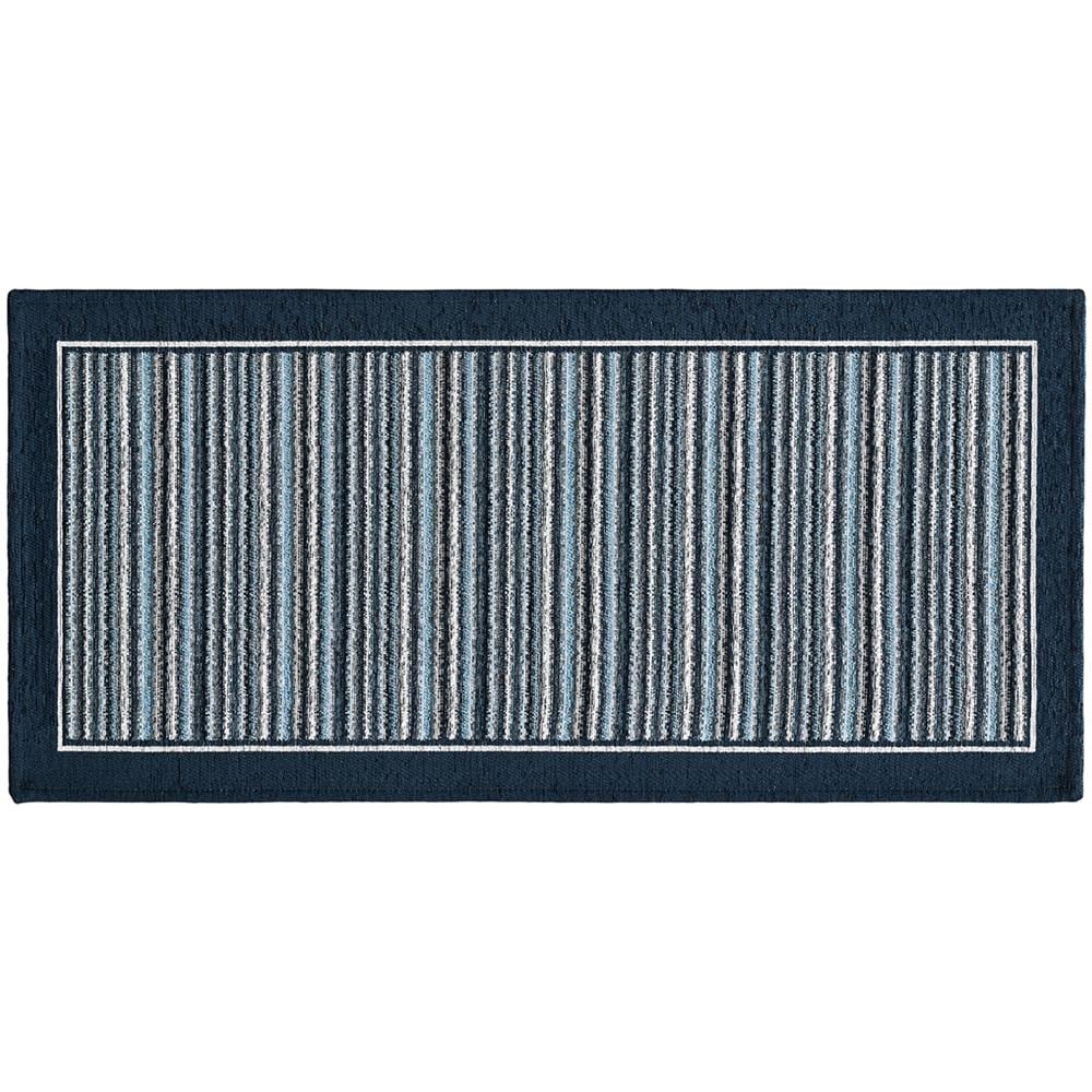 Tappeto Passatoia Cucina Corsia Retro Antiscivolo Disegno Shangai By Suardi 55x240 Blu - Foto 1