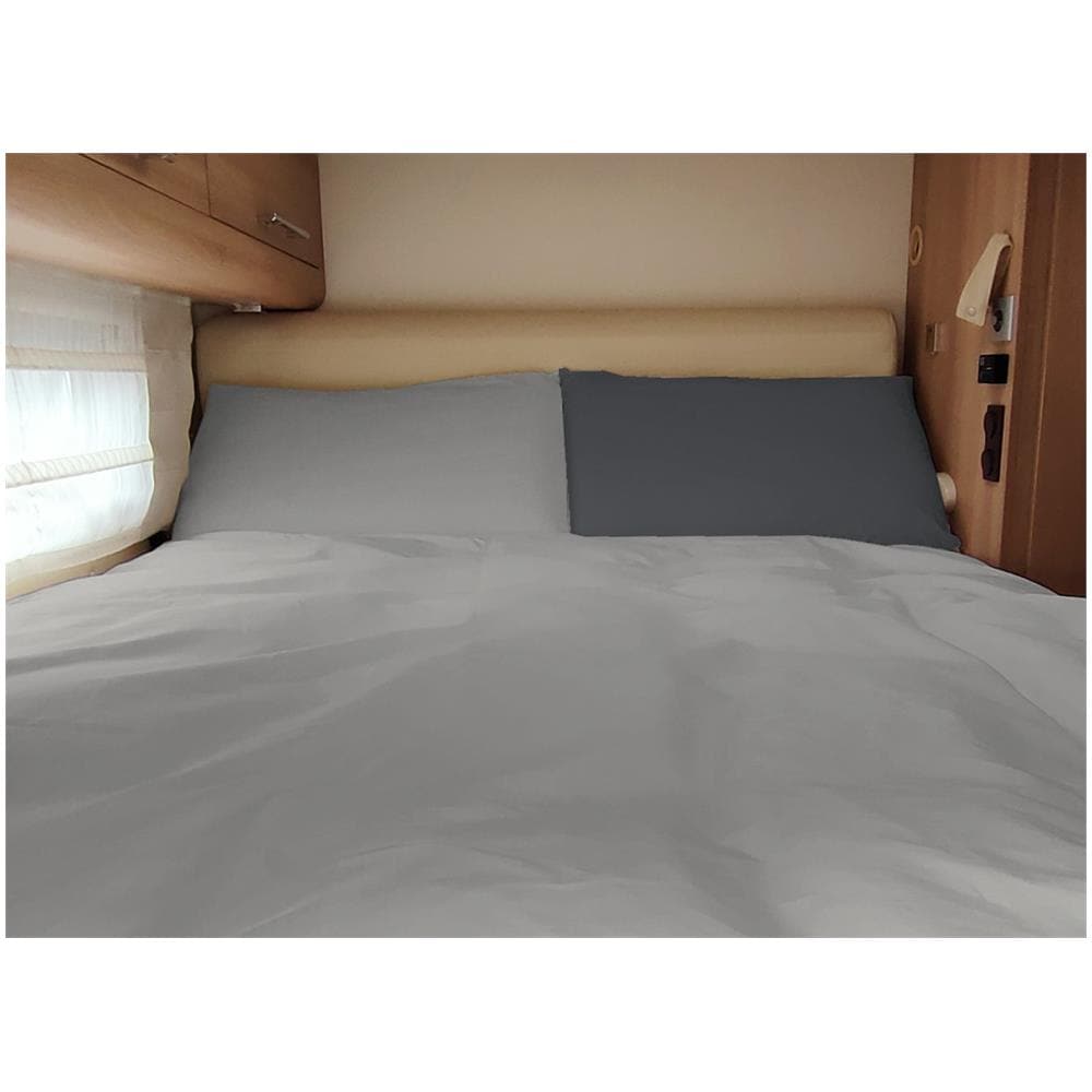 Sacco Copripiumino 200x200 Cm In 100% Cotone Made In Italy – Dream Family Tinta Unita Antracite, Con Federa 52x82, Lavabile A 30°