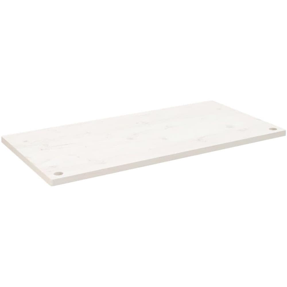 Piano Scrivania Bianco 110x60x2,5 Cm In Legno Massello Di Pino - Foto 2