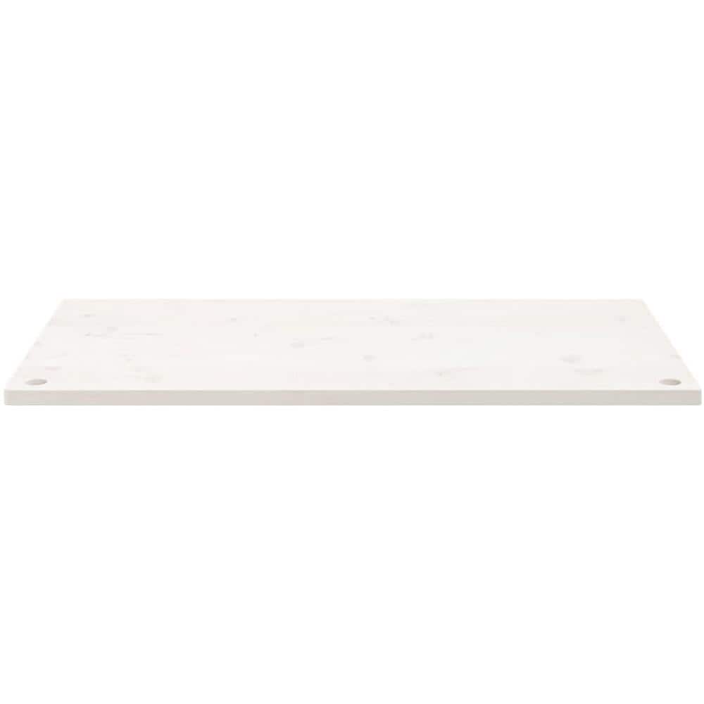 Piano Scrivania Bianco 110x60x2,5 Cm In Legno Massello Di Pino - Foto 3