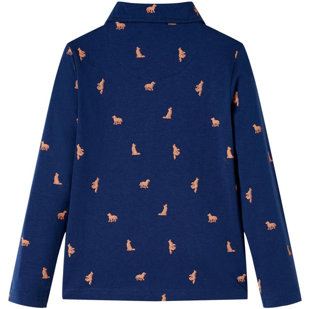 Camicia Per Bambini Con Stampa Cane Blu Marino 116 - Foto 2