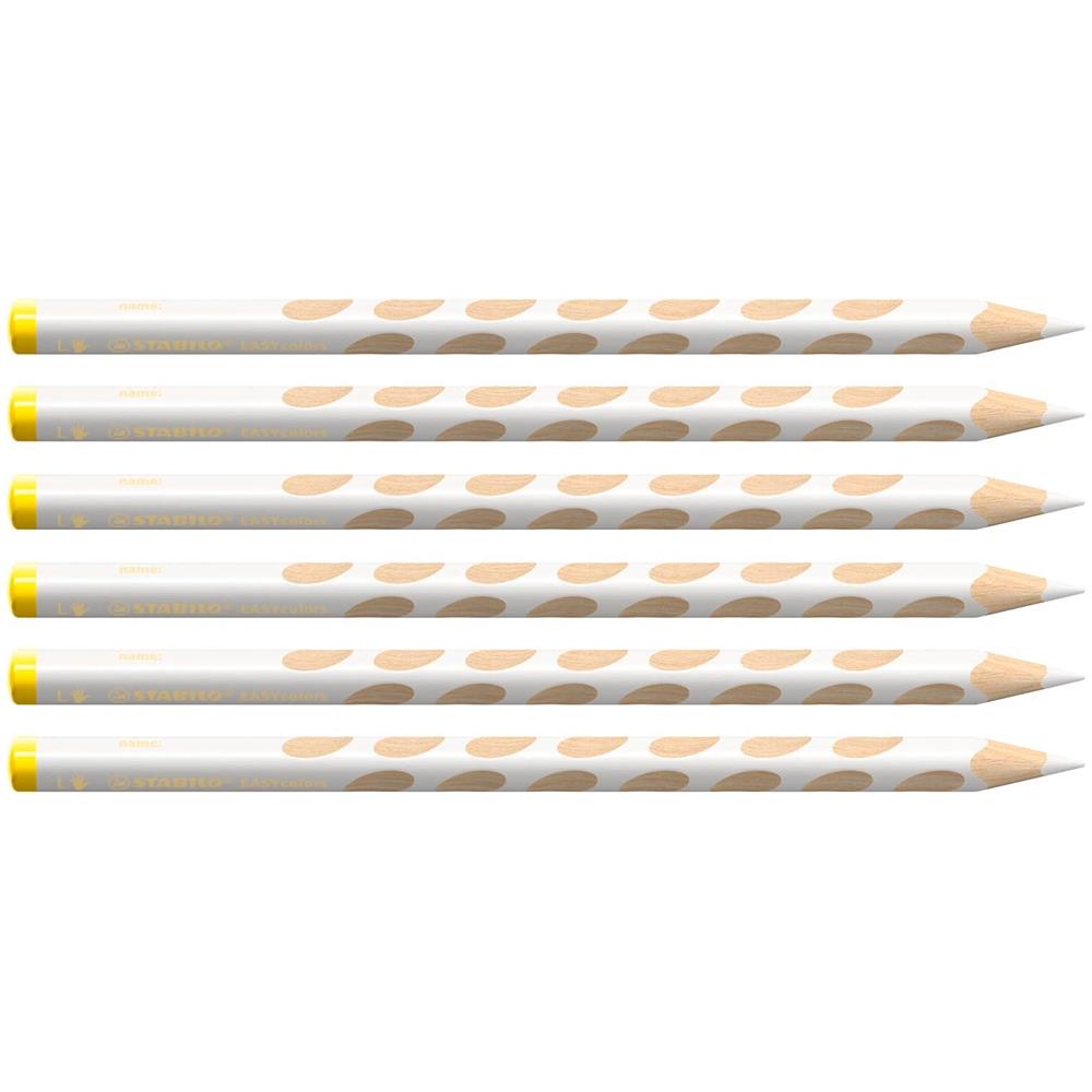 EASYcolors - Matita colorata Ergonomica - per Mancini - Confezione da 6 - Bianco - Foto 1