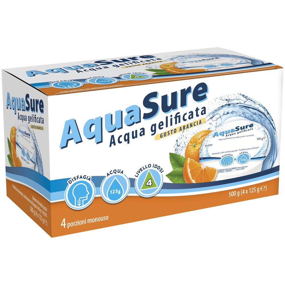 Aquasure Acqua Gelificata Arancia Edulcorata Multipack 4 Pezzi da 125 g - Foto 1