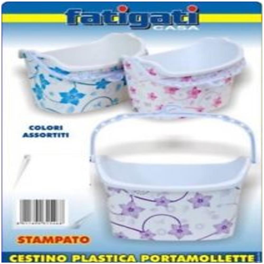 Cestino Portamollette Porta Mollette In Plastica Stampata Colorato - Foto 1