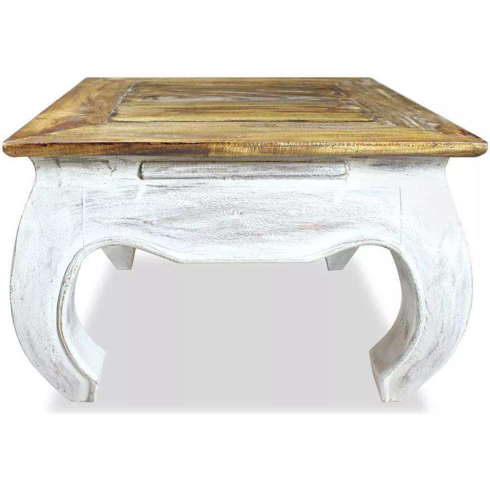 Tavolino Laterale In Legno Massello Di Recupero 50x50x35 Cm - Foto 2