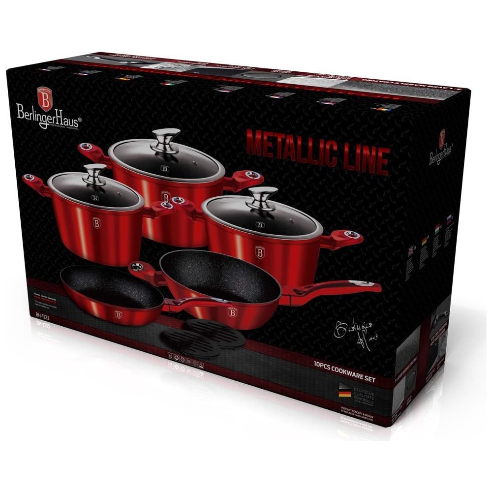 Batteria 10 Pz Metallic Line Burgundy - Foto 1