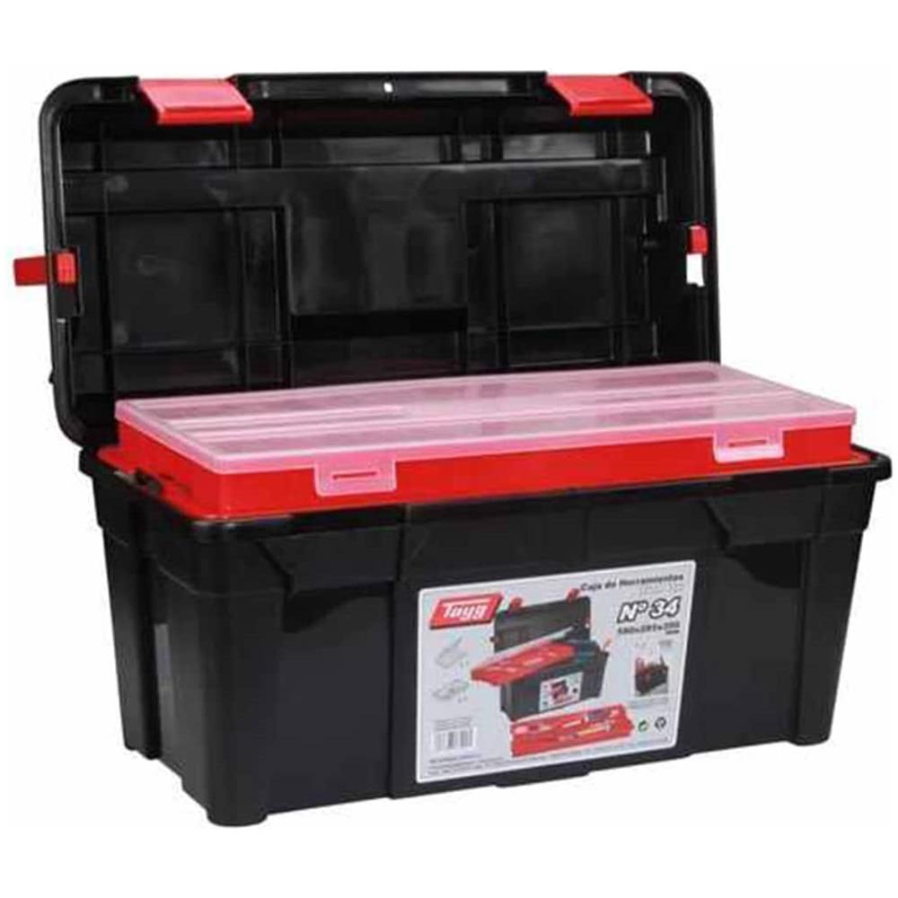 Cassetta Degli Attrezzi Nera E Rossa 58x28,5x29 Cm Tg34 - Foto 2