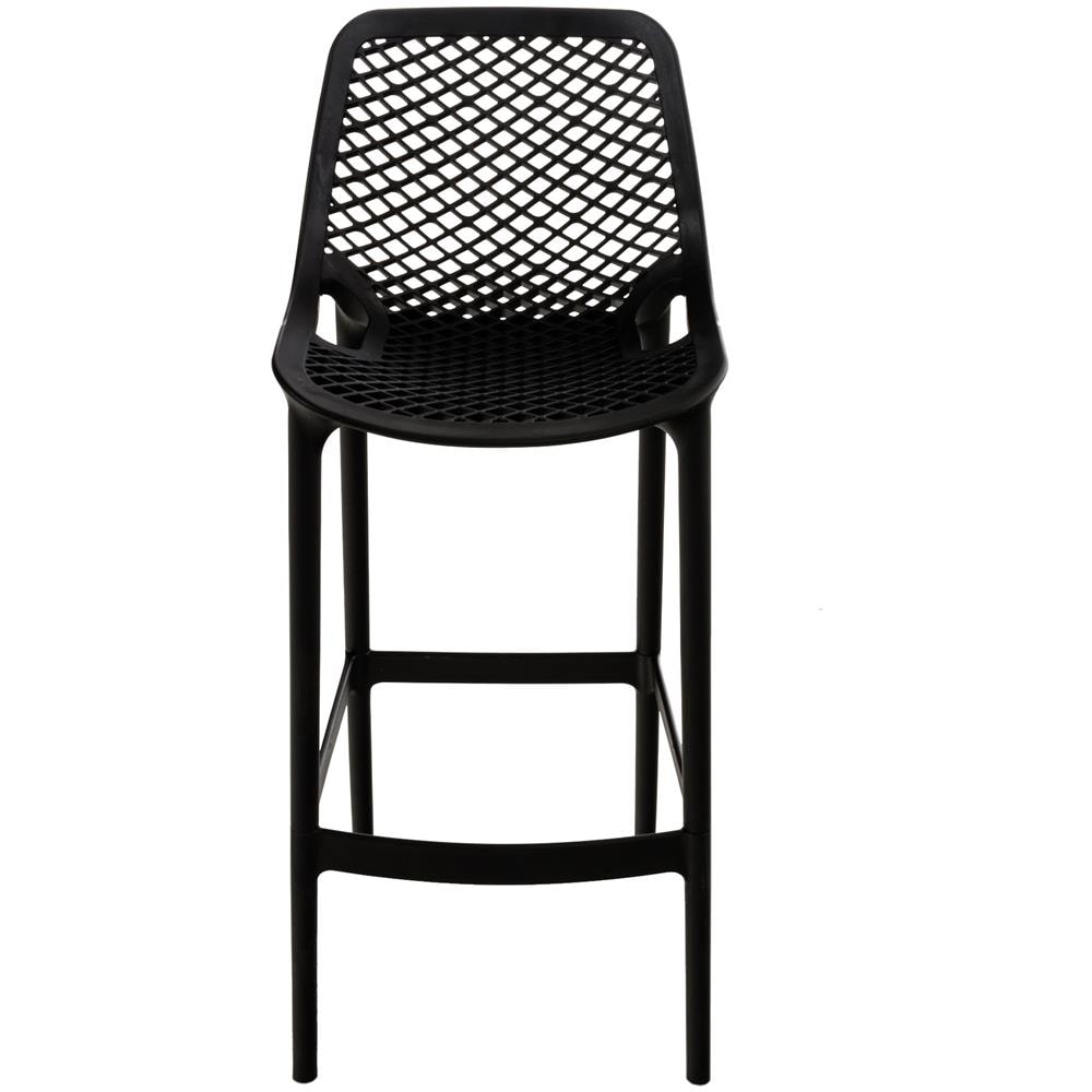 Sgabello Alto Outdoor Air in Polipropilene I Sgabello Impilabile Alt. 75 CM | Sgabello Bar Facile da Pulire I Sedia Design Carico Max 130 kg Nero - Foto 2