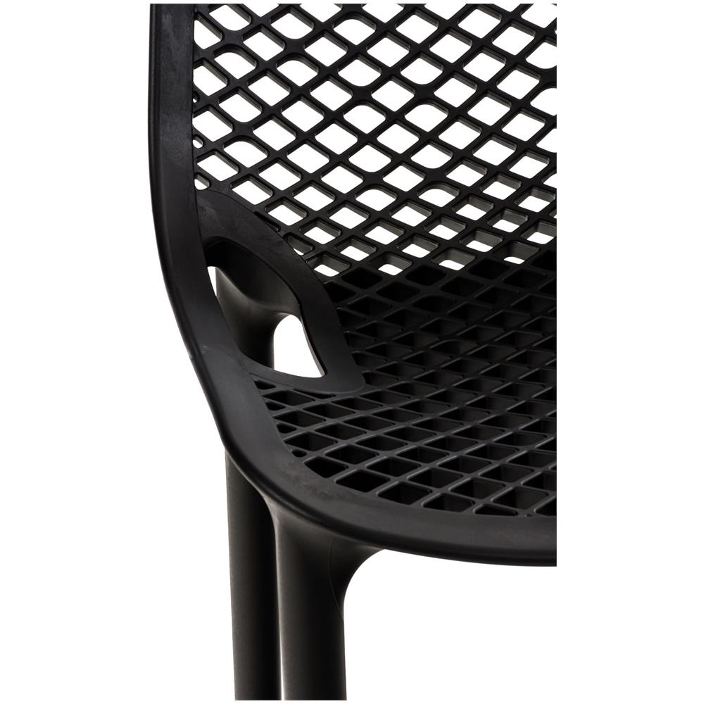 Sgabello Alto Outdoor Air in Polipropilene I Sgabello Impilabile Alt. 75 CM | Sgabello Bar Facile da Pulire I Sedia Design Carico Max 130 kg Nero - Foto 5