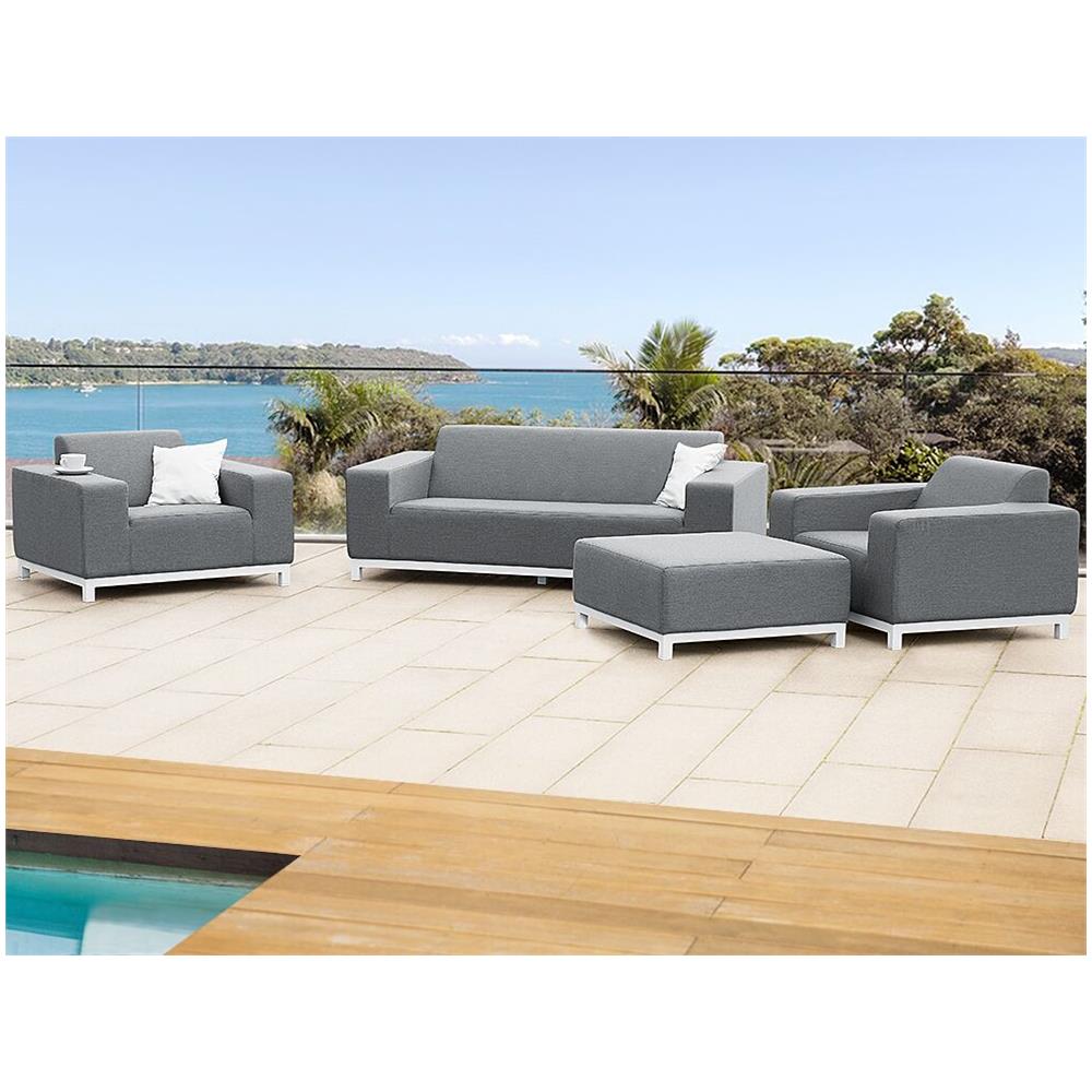 Divano Da Giardino Imbottito 3 Posti Grigio Rovigo - Foto 2