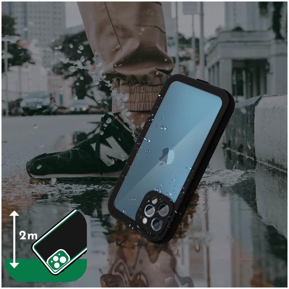 Cover Iphone 12 Pro Waterproof 2m Con Vetrino Nero - Foto 5