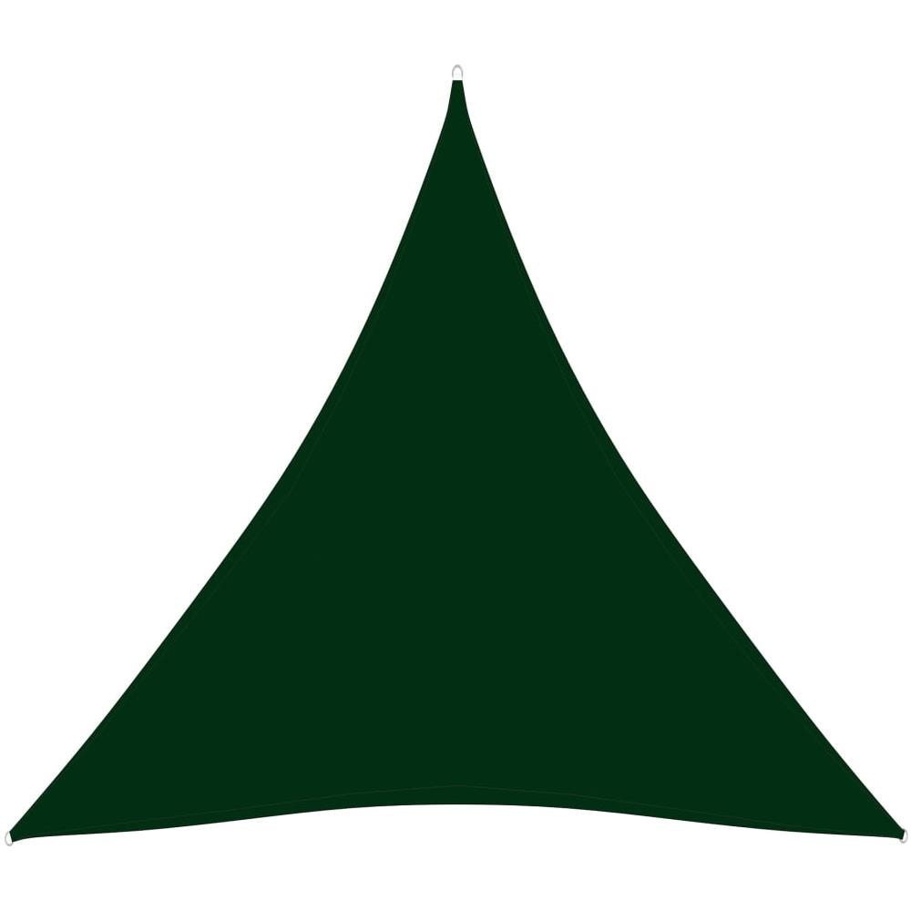 Parasole a Vela Tessuto Oxford Triangolare 5x5x5 m Verde Scuro - Foto 1