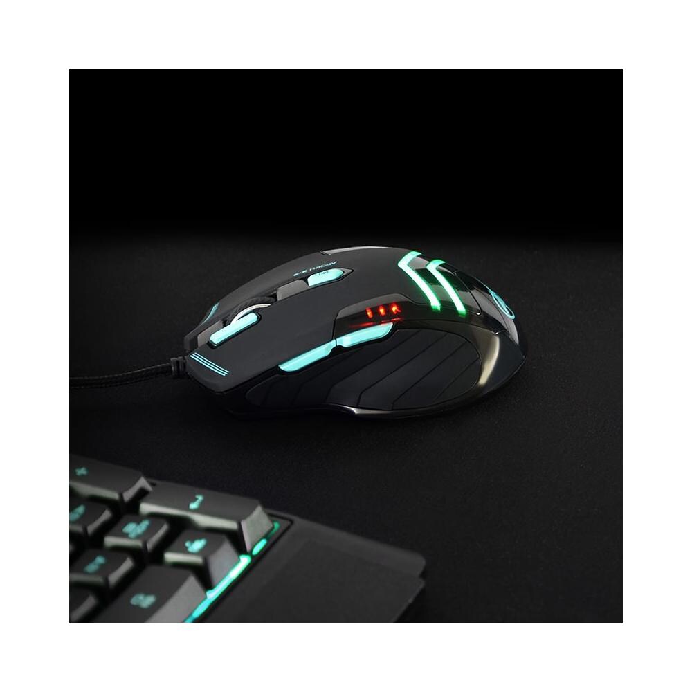 Mouse Gaming USB Arokh X-2 Ottico 7 Tasti 3500 DPI Illuminazione LED Colore Nero (Mano Destra)  - Foto 4