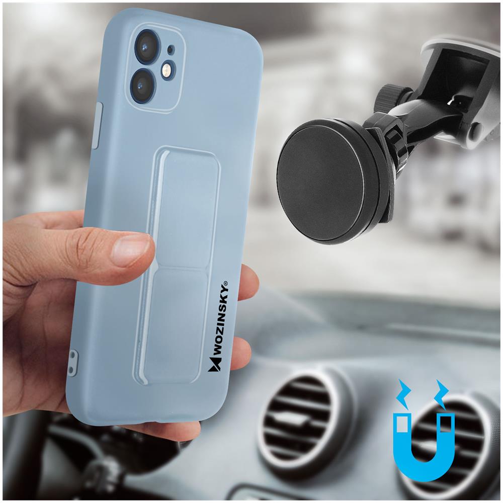 Cover Per Iphone 12 Cavalletto Pieghevole Magnetico Azzurra - Foto 2