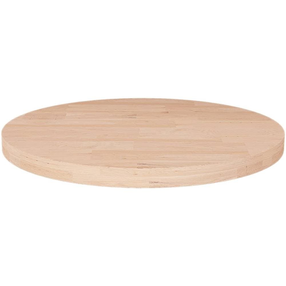 Piano Tavolo Rotondo 40x2,5 Cm Massello Di Rovere Non Trattato - Foto 1