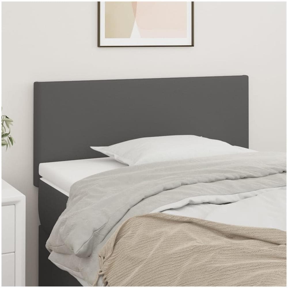Testiera Grigio 90x5x78/88 Cm In Similpelle - Foto 1