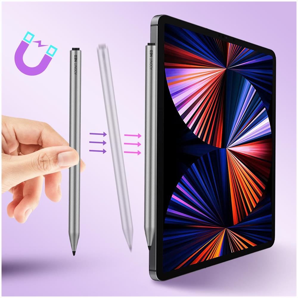 Pennino Per Ipad/ipad Pro Ricaricabile Serie Neo Alluminio Anodizzato, Argento - Foto 5