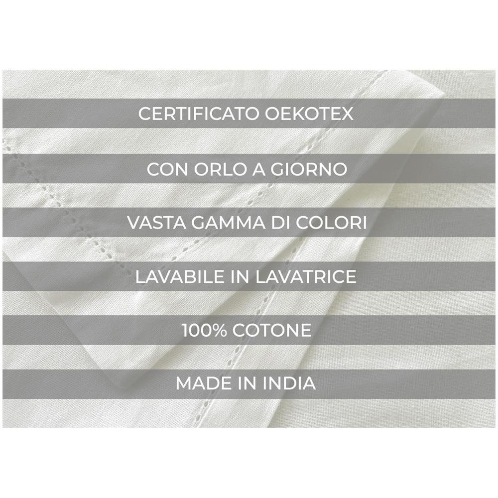 Tovaglia Cucina Soggiorno In Cotone Con Orlo A Giorno In Tinta Unita Vari Colori Ajour 140x240cm Bianco - Foto 2