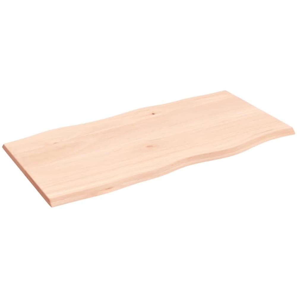 Piano per Tavolo 100x50x2 cm in Rovere Non Trattato Bordi Vivi - Foto 2
