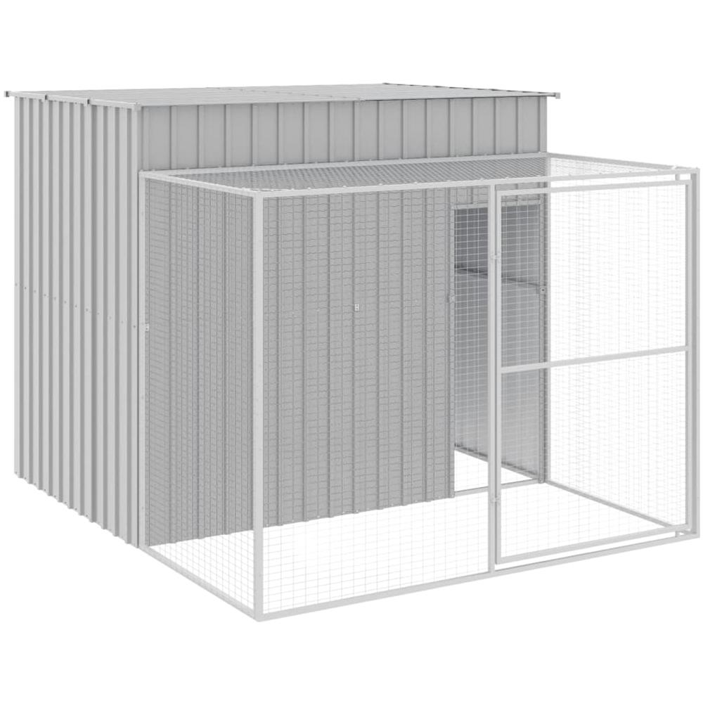 Casetta Cani Corsa Grigio Chiaro 214x253x181 Cm Acciaio Zincato - Foto 2