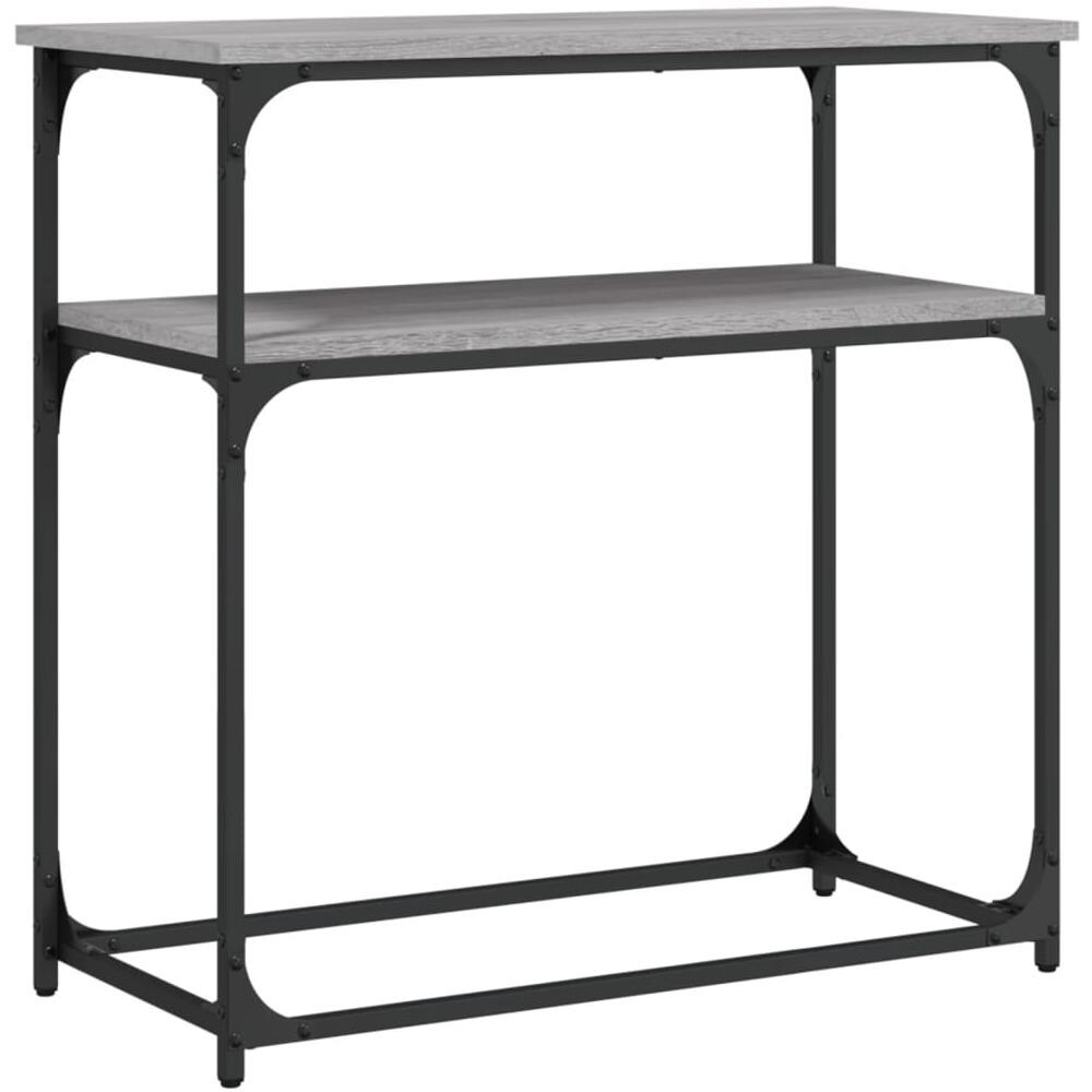 Tavolino Consolle Grigio Sonoma 75x35,5x75 Cm Legno Multistrato - Foto 2
