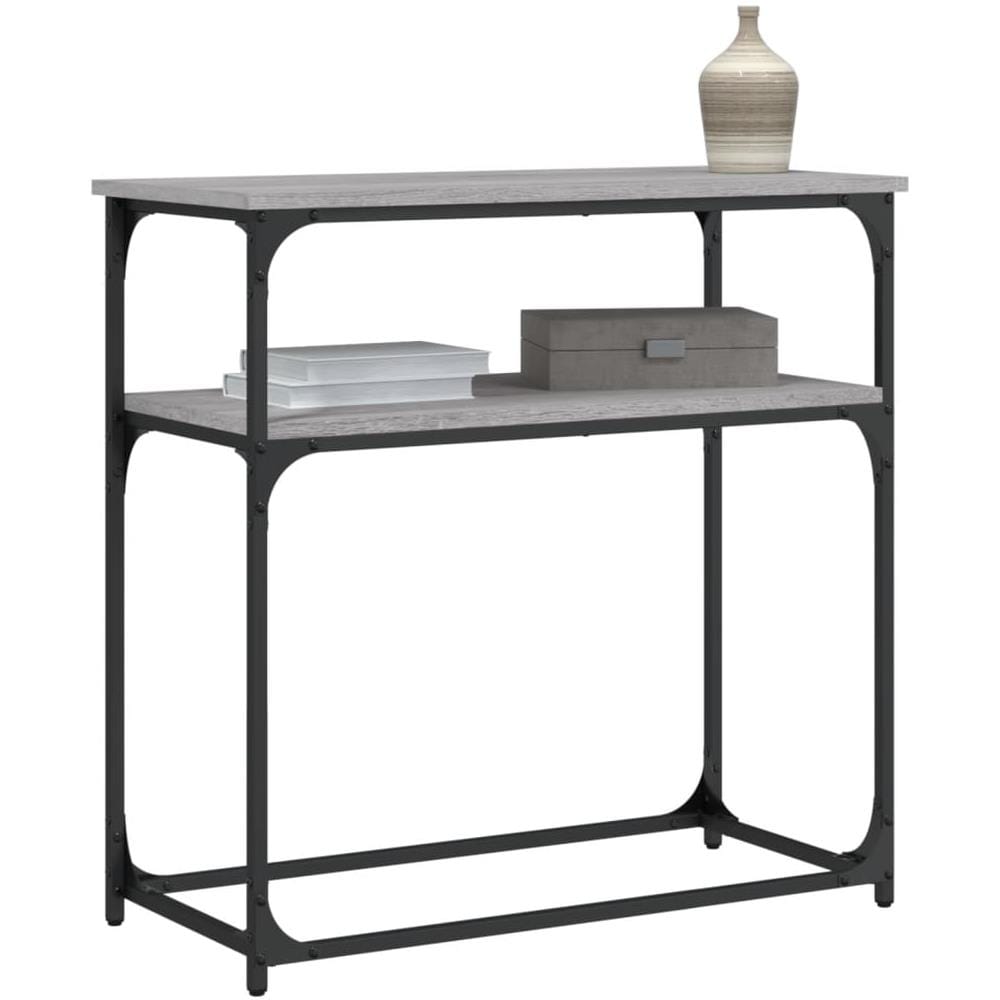 Tavolino Consolle Grigio Sonoma 75x35,5x75 Cm Legno Multistrato - Foto 3