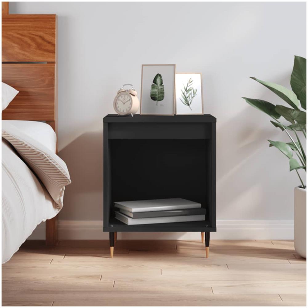 Comodino Nero 40x35x50 Cm In Legno Multistrato - Foto 1