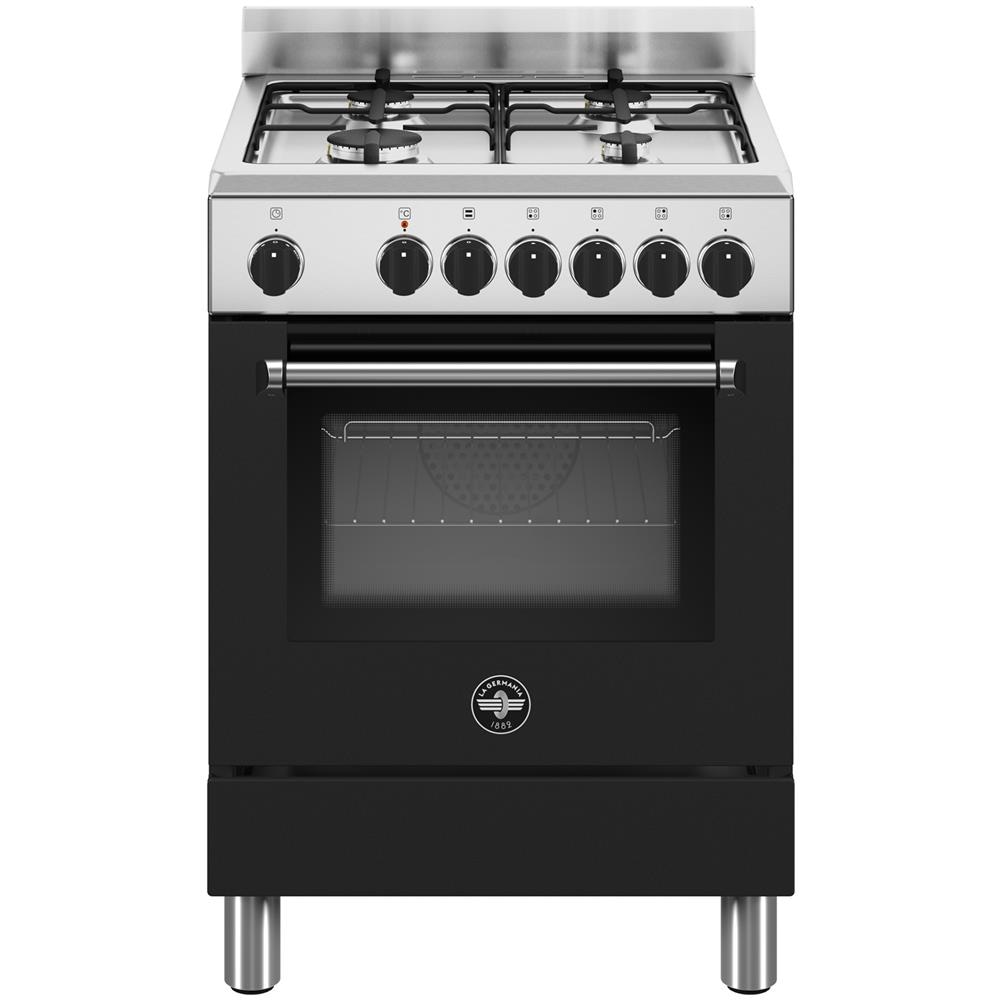 Cucina Elettrica AMN664ENEV / 24 4 Fuochi a Gas Forno Elettrico Multifunzione Classe A Dimensioni 60 x 60 cm Colore Nero - Foto 1