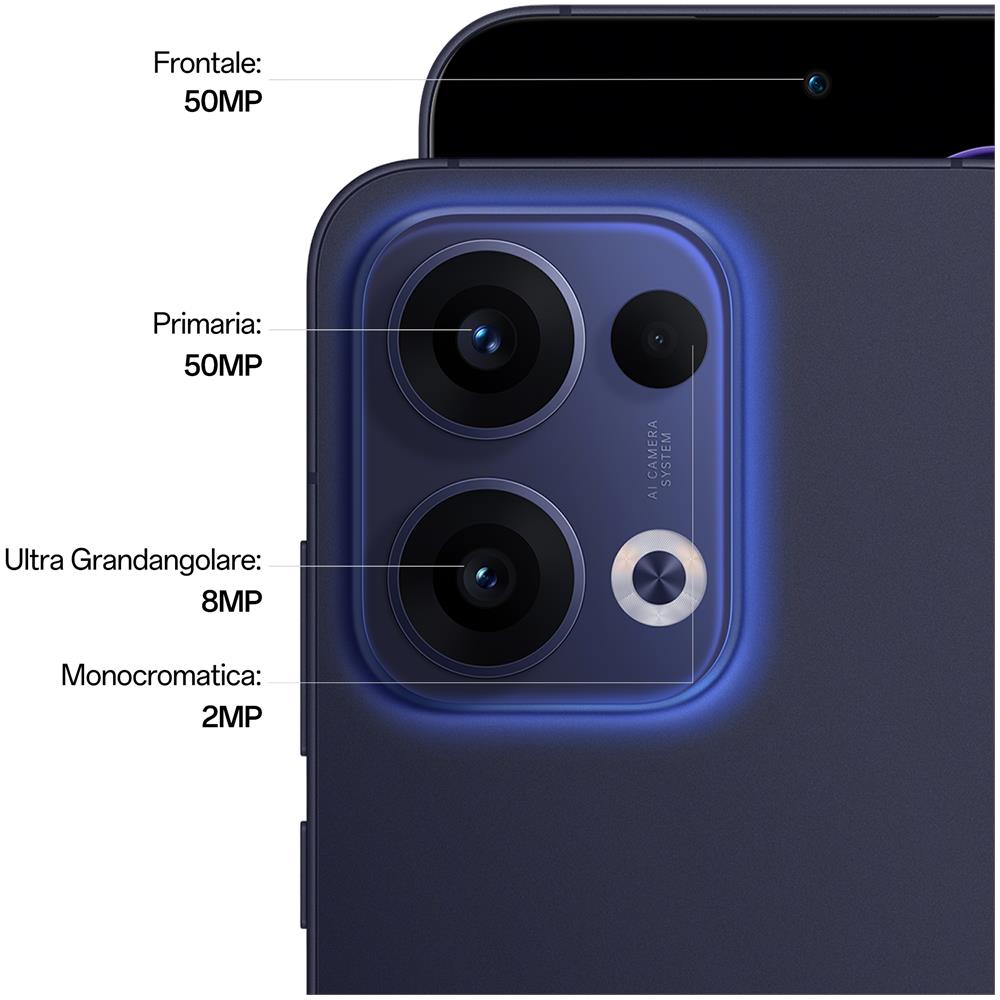 Reno13 5G 256GB 12GB Ram Display 6.59" Main Camera 50MP Dual Nano Sim USB Type-C Dimensity 8350 5600 mAh Luminous Blue - Foto 2