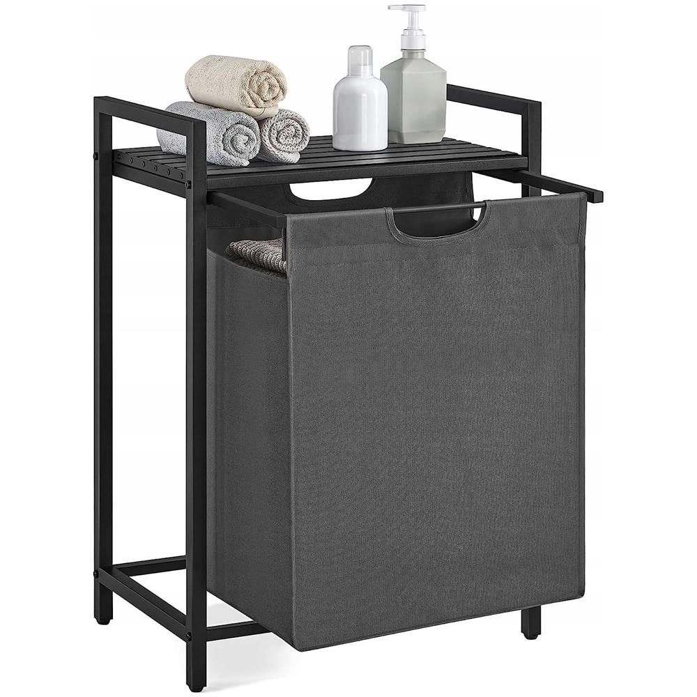 Cesto portabiancheria Valora grigio a scomparto singolo, stile loft, 65 l - Foto 9