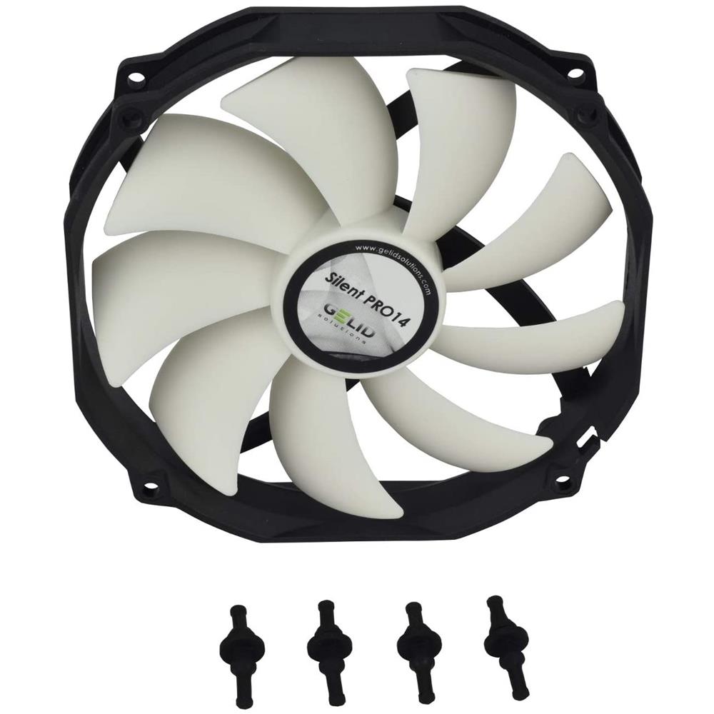 Ventola di Raffreddamento Silent 14 Pro 1500 Rpm 140 mm Colore Nero e Bianco - Foto 2