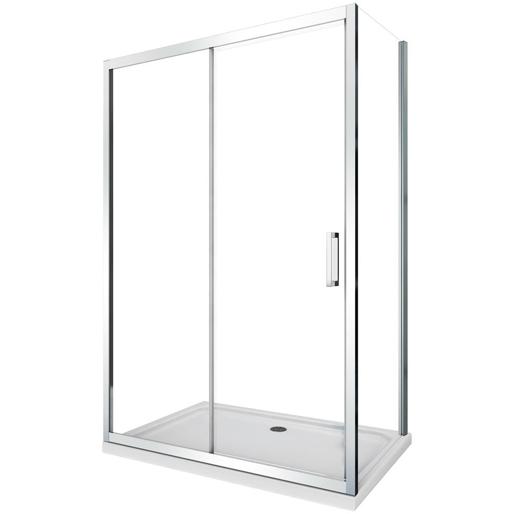 Box Doccia Angolare, Parete Fissa Laterale, Porta Scorrevole Frontale Reversibile, 77.5-80 Fissa X 115-120 Porta - Foto 1