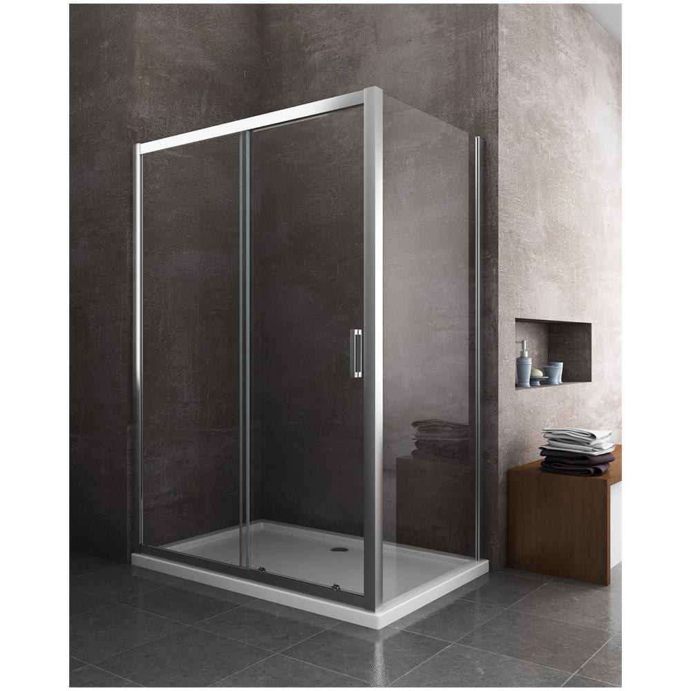 Box Doccia Angolare, Parete Fissa Laterale, Porta Scorrevole Frontale Reversibile, 77.5-80 Fissa X 115-120 Porta - Foto 3