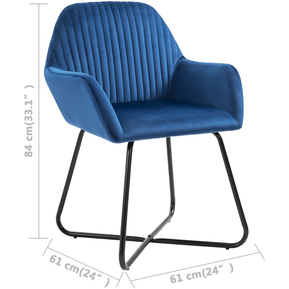 Sedie Da Pranzo 4 Pz Blu In Velluto - Foto 15