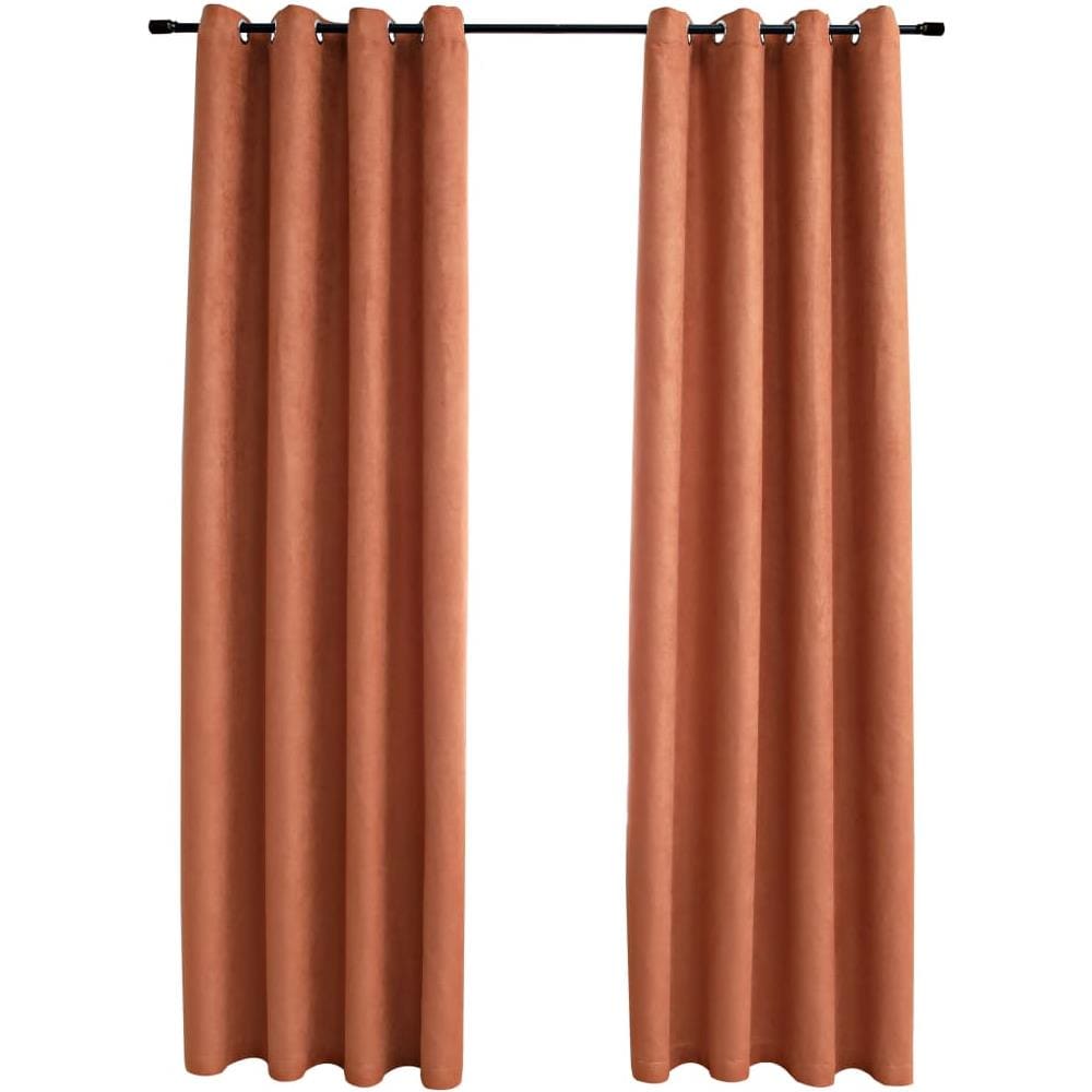 Tende Oscuranti Con Anelli In Metallo 2 Pz Ruggine 140x175 Cm - Foto 2