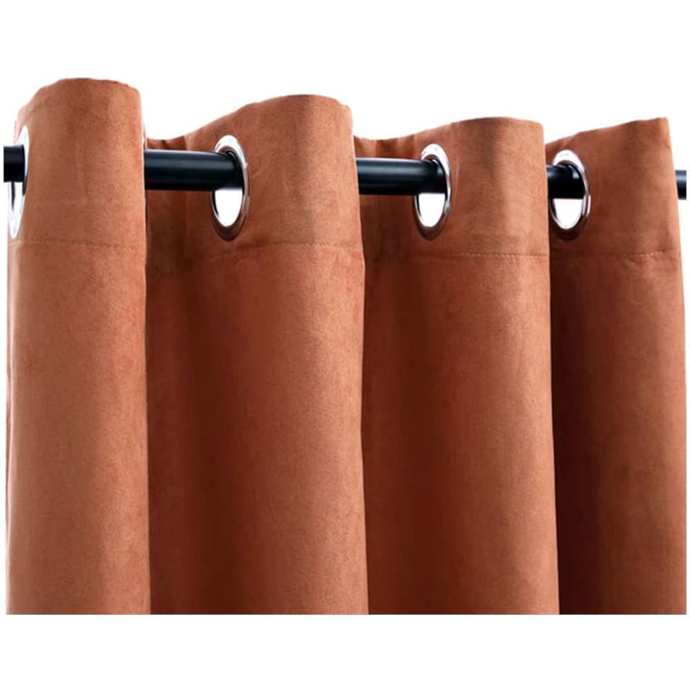 Tende Oscuranti Con Anelli In Metallo 2 Pz Ruggine 140x175 Cm - Foto 4