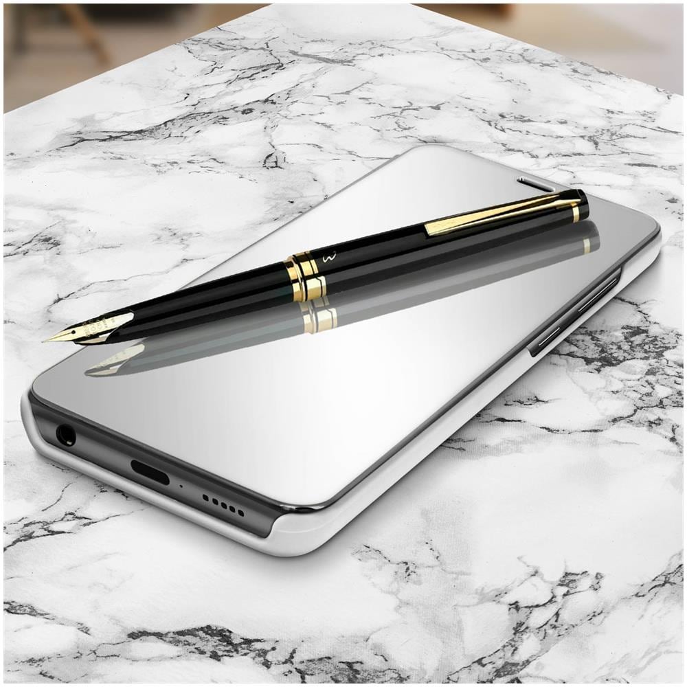 Custodia Samsung Galaxy A51 Sportellino A Specchio Supporto Video Argento - Foto 5