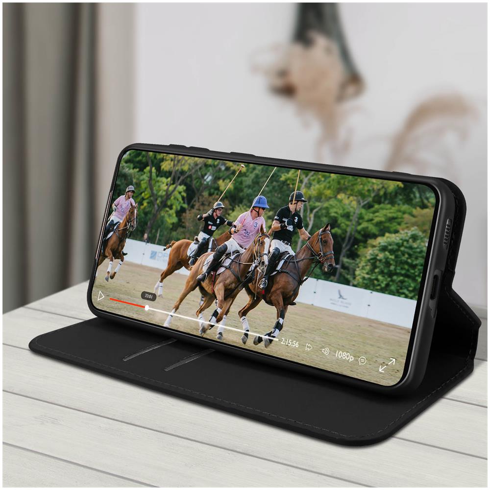 Custodia Samsung Galaxy S21 Ultra Portacarte Funzione Supporto Similpelle Nero - Foto 2