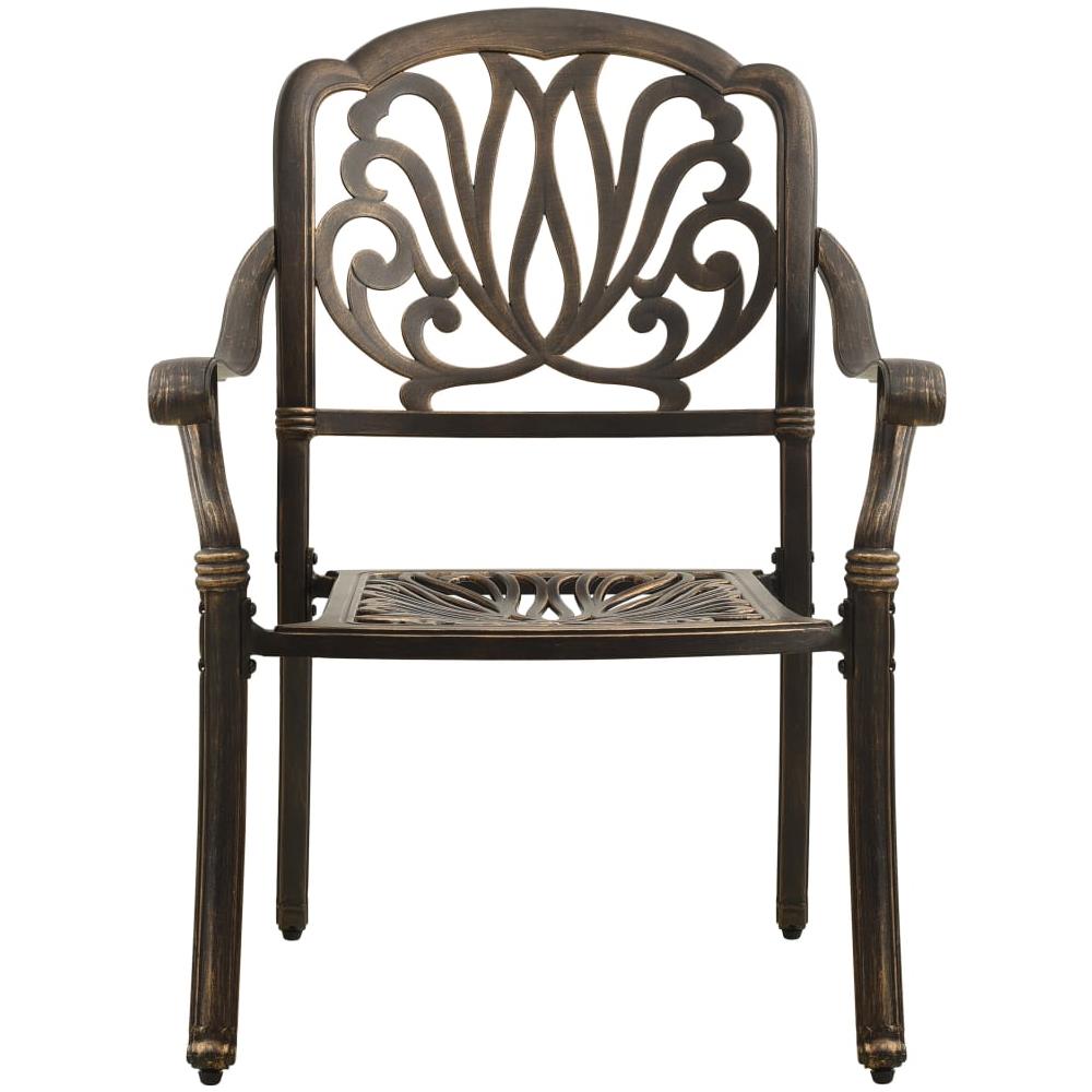 Sedie Da Giardino 2 Pz In Alluminio Pressofuso Bronzo - Foto 3