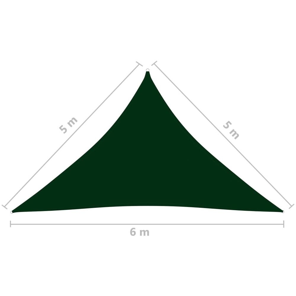 Parasole a Vela Oxford Triangolare 5x5x6 m Verde Scuro - Foto 6