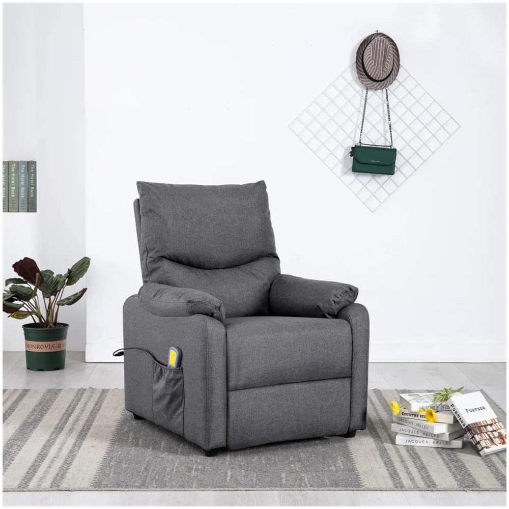 Poltrona Massaggiante Elettrica Grigio Scuro in Tessuto - Foto 3