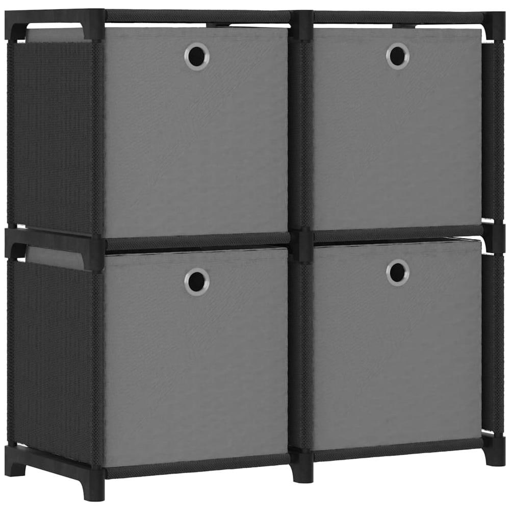 Mobile con 12 Scatole a Cubo Nero 69x30x72,5 cm in Tessuto - Foto 1