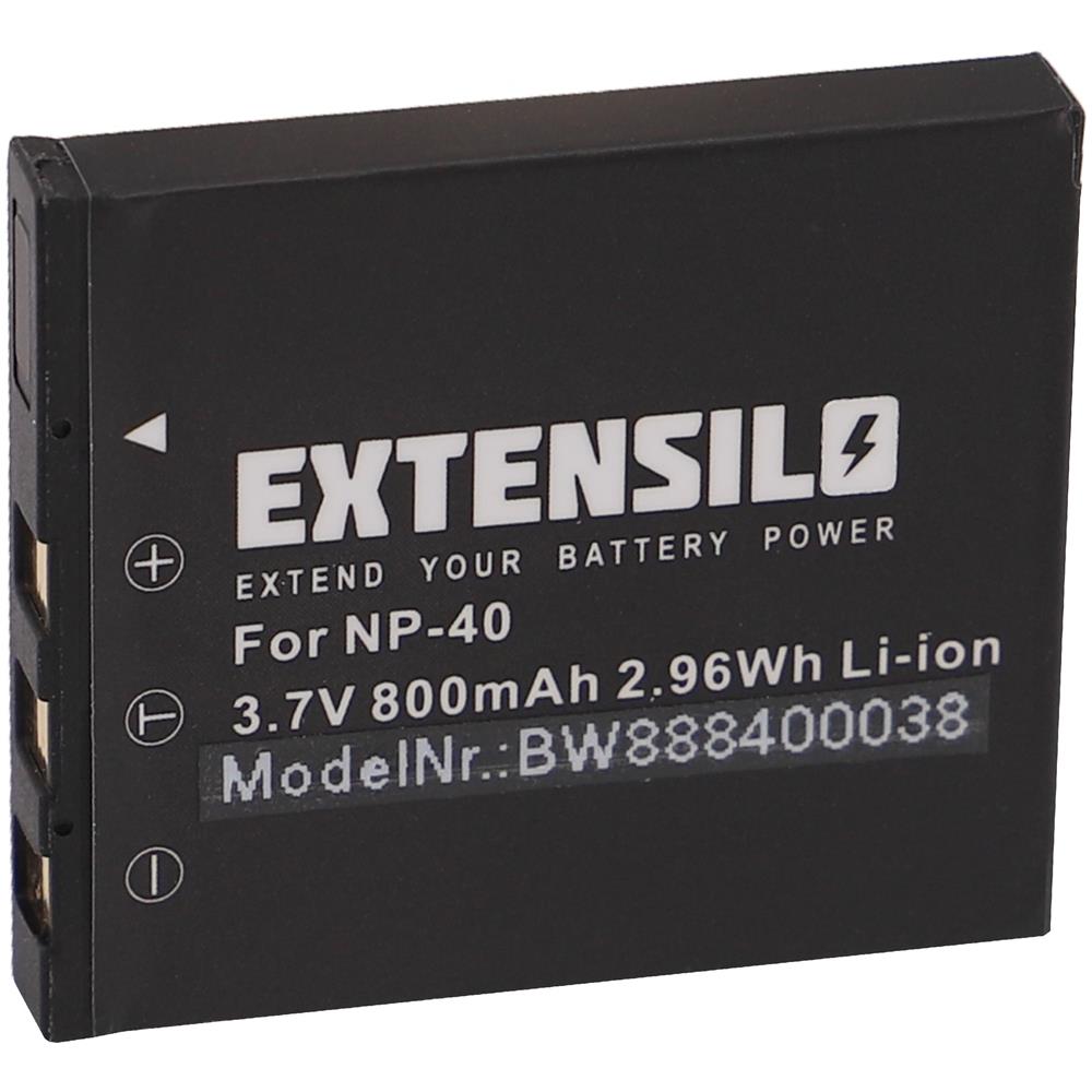 EXTENSILO Akku-Ersatz Für Fujifilm NP-40 / NP-40N – 800 MAh, 3,7 V Li-Ion, Mit Schutzschaltung, Für Kameras (kompatibel Mit Fuji)